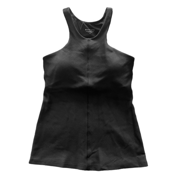 NWOT Athleta Ribbed Intensity Support Top with Built in Bra in Black Size Small - Picture 4 of 6